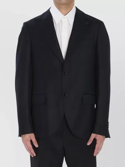 Lardini Virgin Wool And Cashmere Blend Jacket In Black