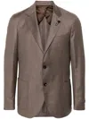 Lardini Virgin Wool Blazer In Brown