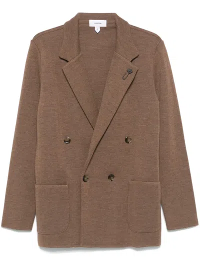 Lardini Virgin Wool Blazer In Brown