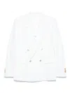 Lardini Virgin Wool-blend Double-breasted Blazer In White