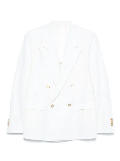 Lardini Virgin Wool-blend Double-breasted Blazer In White