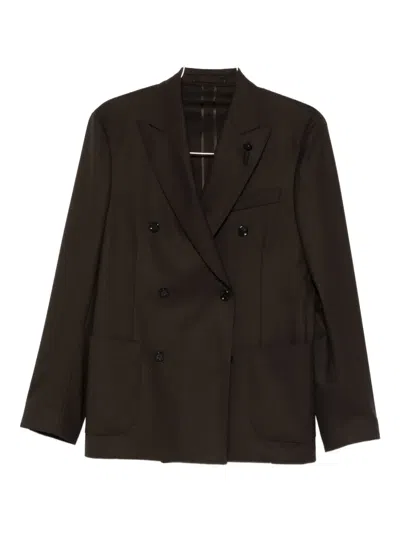 Lardini Virgin Wool-blend Suit In Brown
