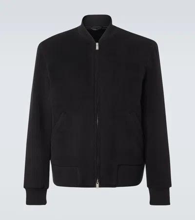 Lardini Virgin Wool Bomber In Black
