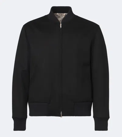 Lardini Virgin Wool Bomber Jacket In Black