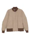 Lardini Virgin-wool Bomber Jacket In Brown