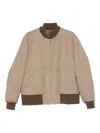 Lardini Virgin-wool Bomber Jacket In Brown