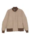 Lardini Virgin-wool Bomber Jacket In Brown