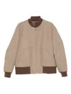 Lardini Virgin-wool Bomber Jacket In Brown