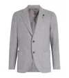 Lardini Virgin Wool-cashmere Check Blazer