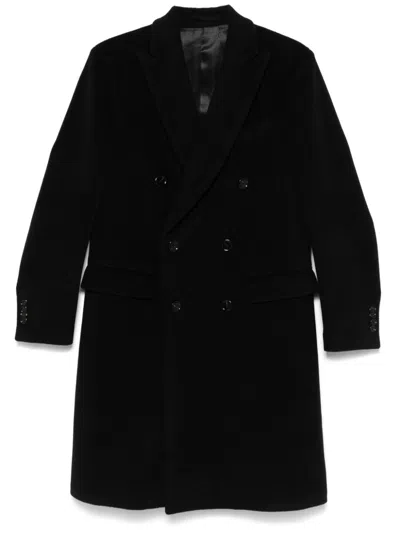 Lardini Virgin Wool Coat In Black