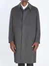 Lardini Shirt Collar Welt Pocket Coat In Gray