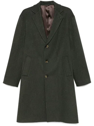 Lardini Virgin Wool Coat In Green