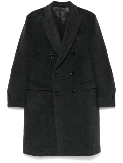 Lardini Virgin Wool Coat In Black