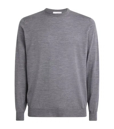 Lardini Virgin Wool Crew-neck Sweater In Gray