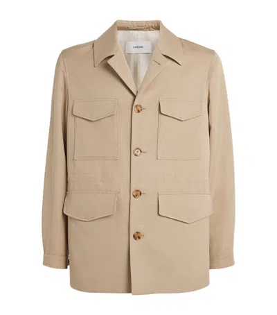 Lardini Virgin Wool Field Jacket In Neutral