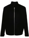 Lardini Wool Zip-front Bomber Jacket In Black