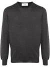 Lardini Crew-neck Wool Jumper In Grey