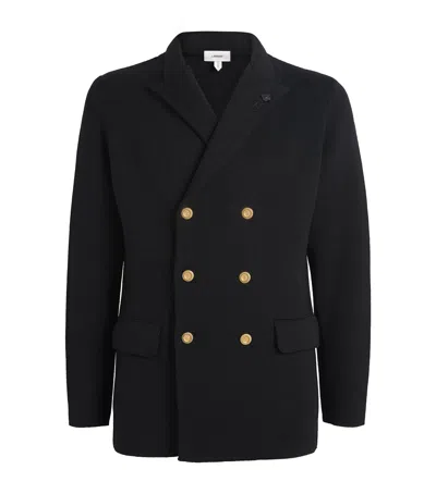 Lardini Virgin Wool Knitted Blazer In Black