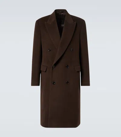 Lardini Virgin Wool Overcoat In Brown