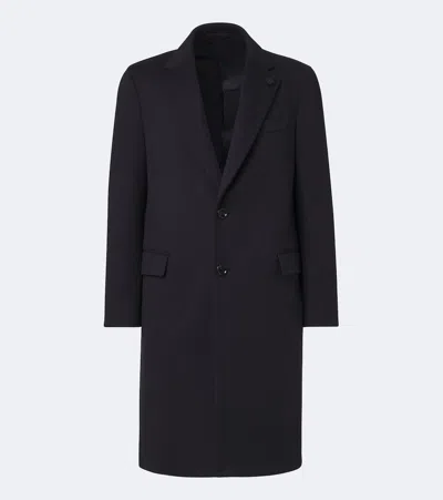 Lardini Virgin Wool Overcoat In Black
