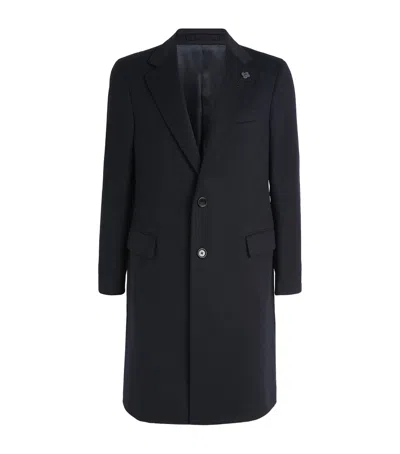 Lardini Virgin Wool Overcoat In Black
