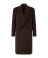 Lardini Double-breasted Coat With Structured Silhouette In Brown