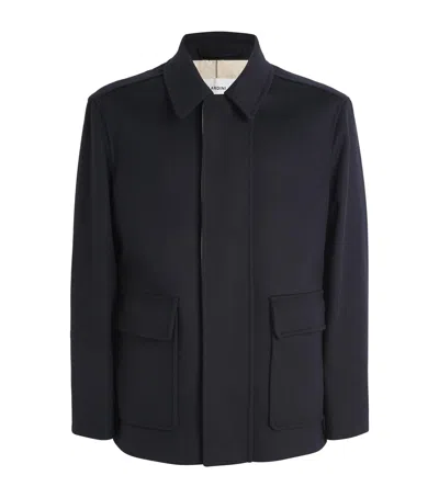 Lardini Virgin Wool Overshirt In Black