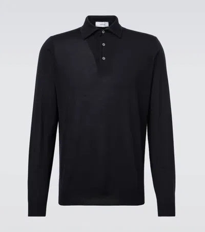 Lardini Virgin Wool Polo Sweater In Blue