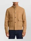 Lardini Beige Wool Oves Aries Full-length Jacket In Brown