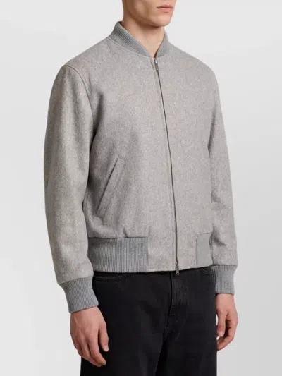 Lardini Virgin Wool Regular-fit Bomber Jacket In Gray