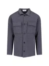 Lardini Collared Jacket Long Sleeves Versatile Style In Gray