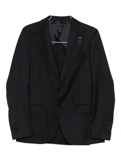 Lardini Virgin Wool Single-breasted Suit In Black
