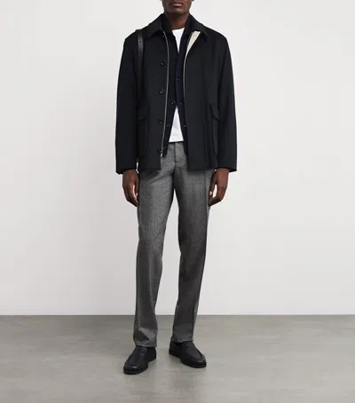 Lardini Virgin Wool Straight Trousers In Gray