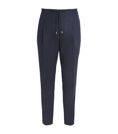 Lardini Virgin Wool Straight Trousers In Blue