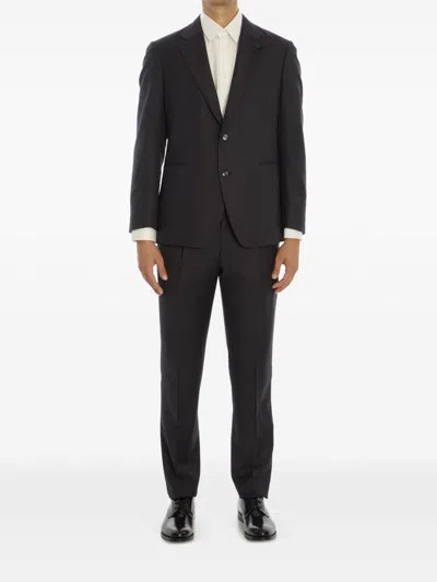 Lardini Virgin Wool Suit In Blue