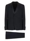 Lardini Suit Wool Double-breasted Jacket In Black