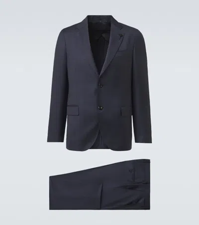 Lardini Virgin Wool Suit In Blue
