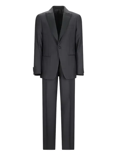 Lardini Virgin Wool Suit In Gray