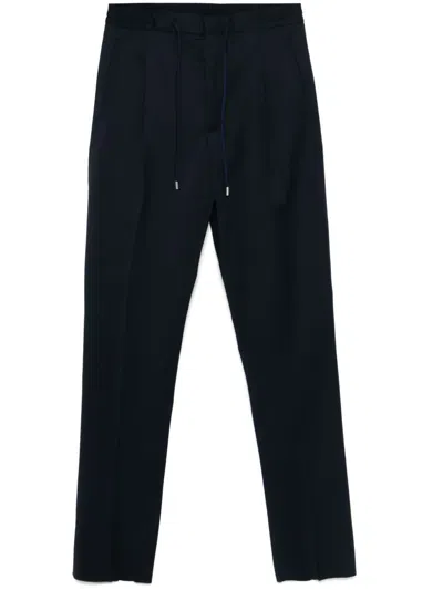 Lardini Virgin-wool Tapered Trousers In Blue