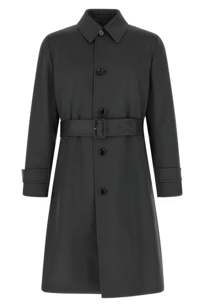 Lardini Virgin Wool Trench Coat In Gray