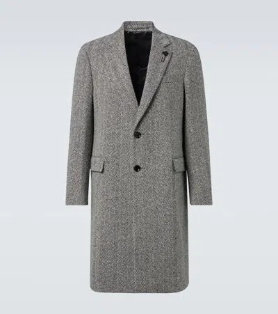 Lardini Mantel Aus Tweed In Black