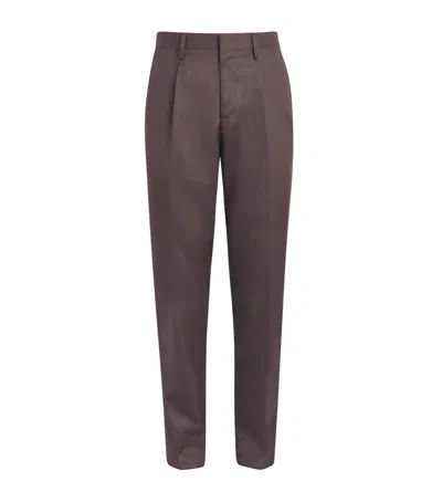 Lardini Virgin Wool-blend Straight Trousers In Gray
