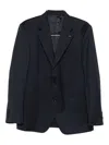 Lardini Virigin Wool Single-breasted Blazer In Black