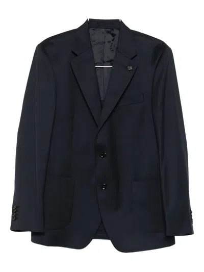 Lardini Virigin Wool Single-breasted Blazer In Black