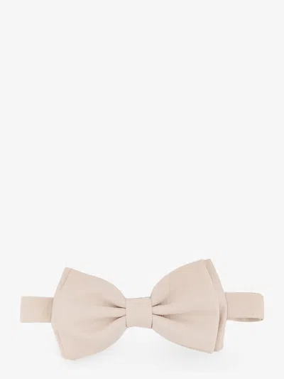 Lardini Viscose And Silk Blend Bow Tie In Sand