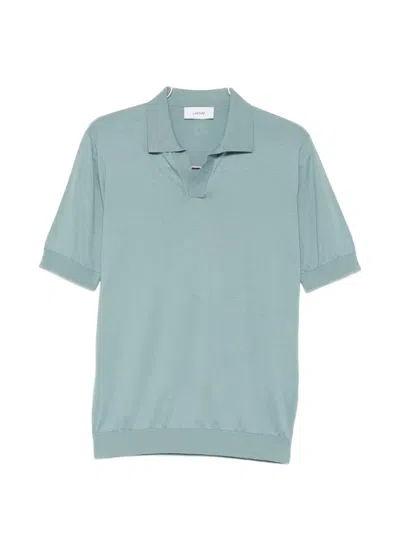 Lardini V-neck Short-sleeve T-shirt In Blue