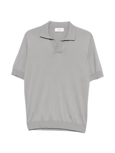 Lardini V-neck Short-sleeve T-shirt In Gray