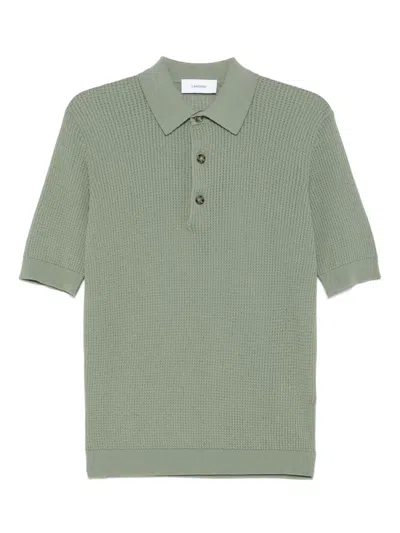 Lardini Waffle-knit Polo Shirt In Green