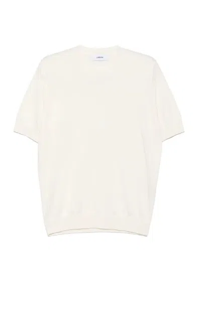 LARDINI LARDINI WHITE COTTON LARDINI T-SHIRT