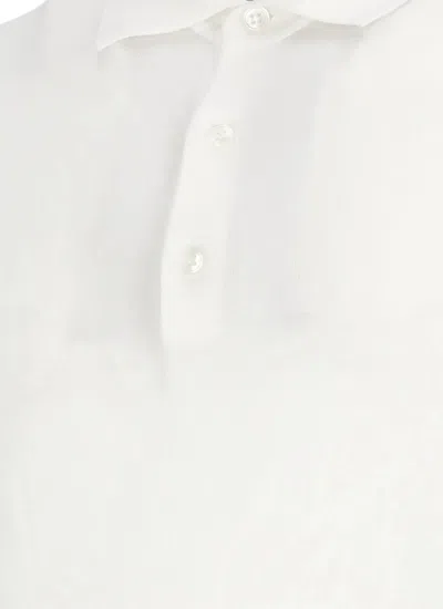 Lardini White Cotton Polo Shirt